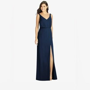 Dessy Thread Bridesmaid Dress in Midnight Navy